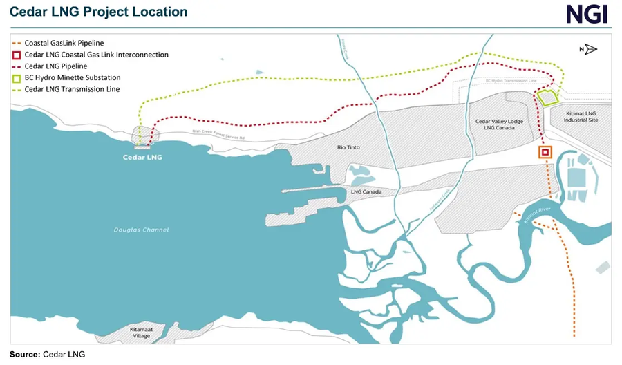 Map of Cedar LNG project